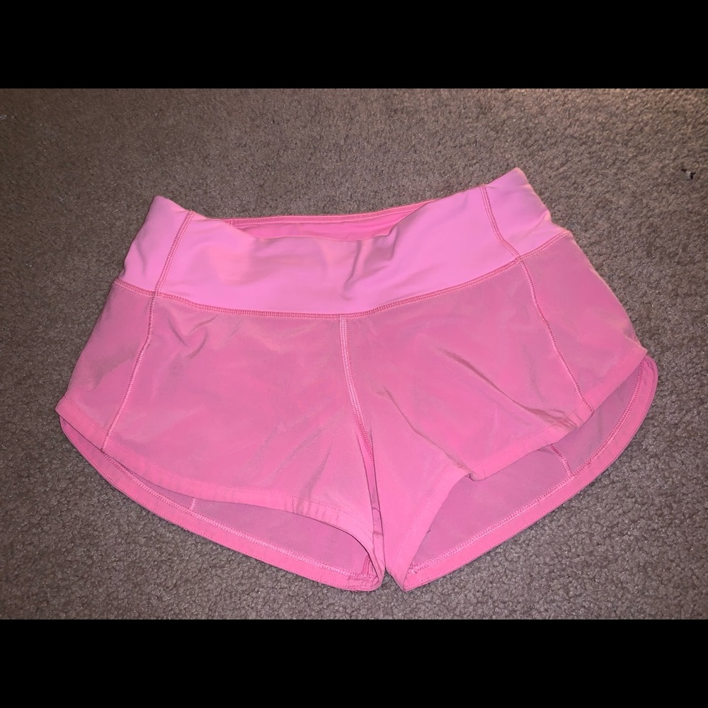 Lululemon pink speed up shorts